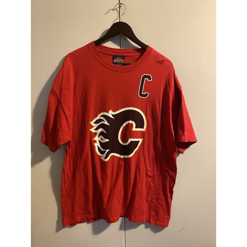 VTG Jarome Iginla Calgary Flames Shirt XL Old Time Hockey Made In Canada Y2K
